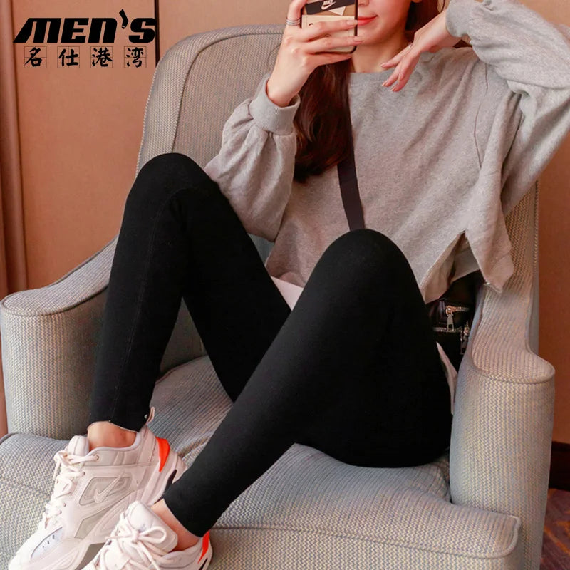 Winter Warm Thickened Long Leggings, Casual High-Waisted Stretch