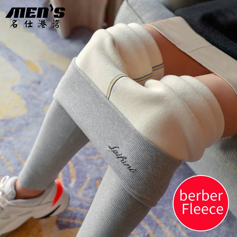 Winter Warm Thickened Long Leggings, Casual High-Waisted Stretch