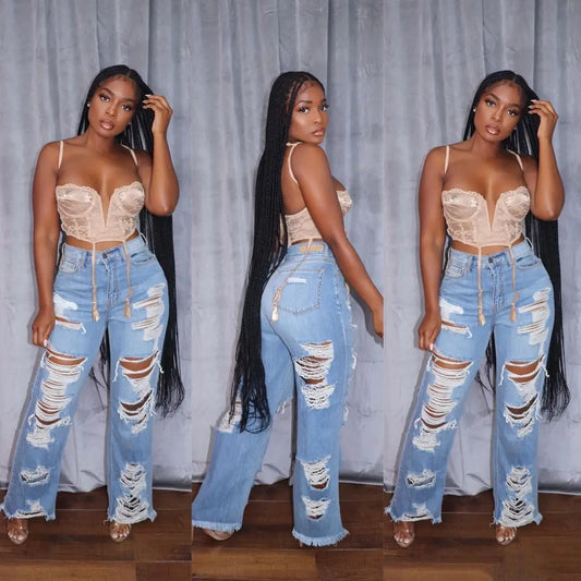 PERPOCKET-Modern Wide-Leg Jean