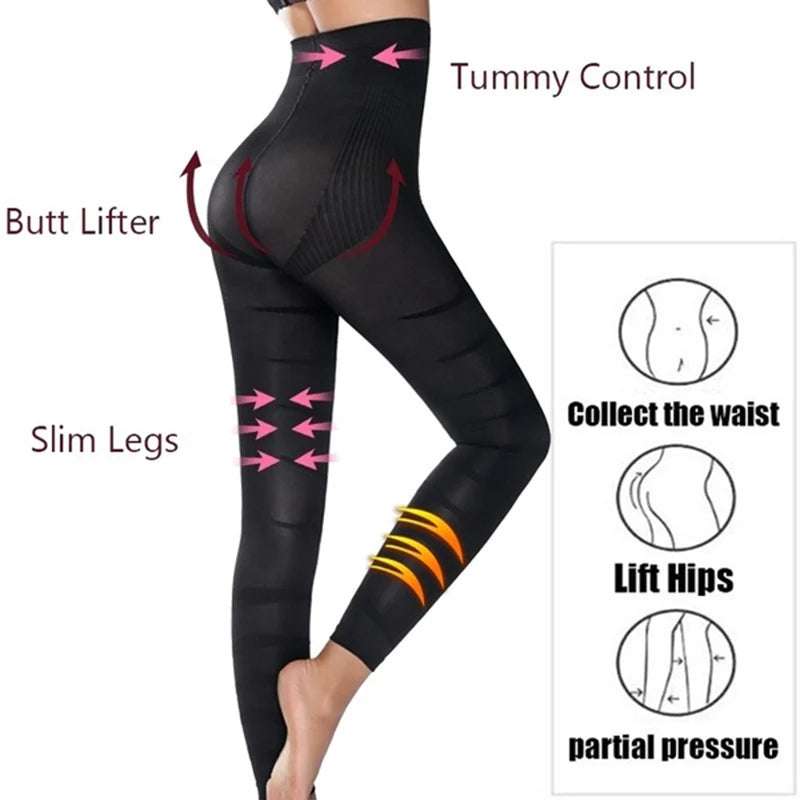 Sculpting Firm Control Leg Tummy Flat Skinny Slimming Tights Thigh Slimmer Footless Pants Stretchy