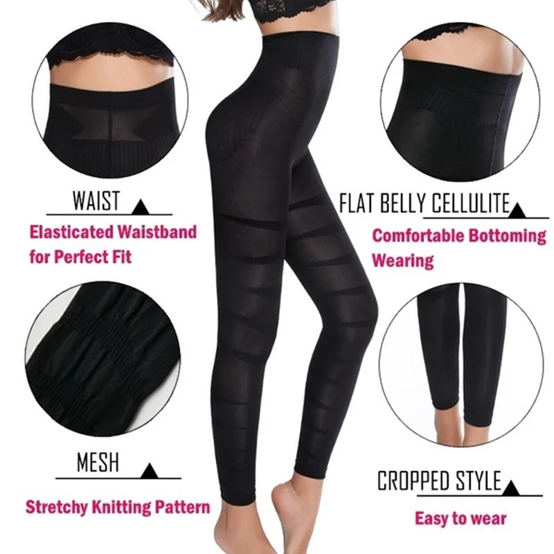 Sculpting Firm Control Leg Tummy Flat Skinny Slimming Tights Thigh Slimmer Footless Pants Stretchy