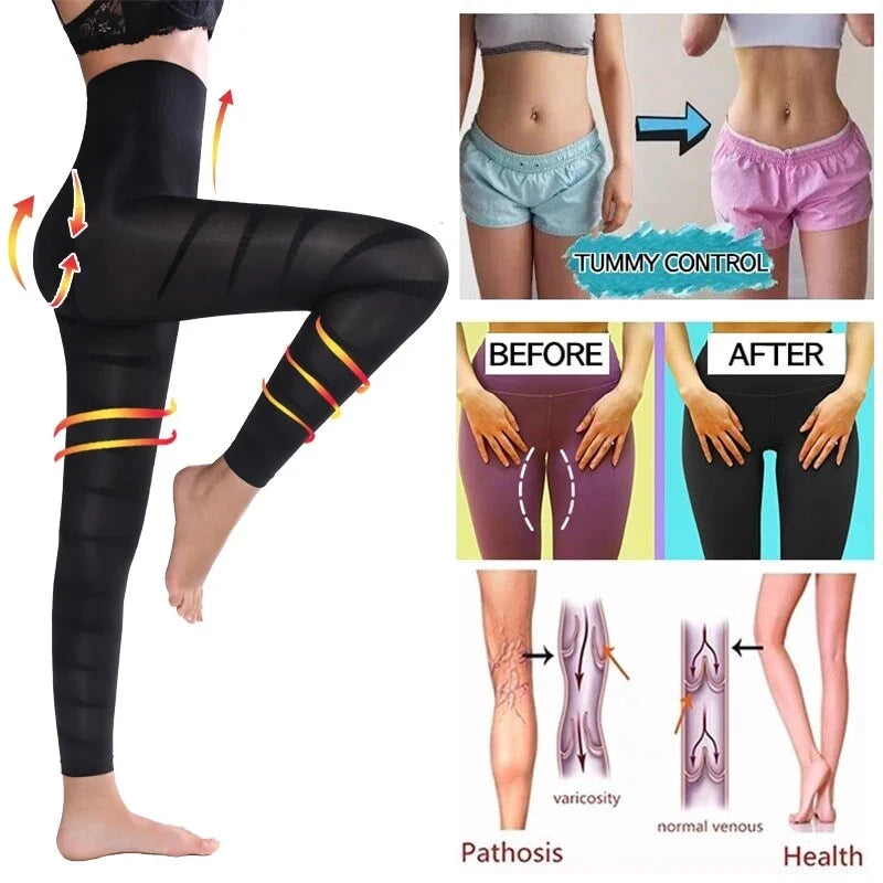 Sculpting Firm Control Leg Tummy Flat Skinny Slimming Tights Thigh Slimmer Footless Pants Stretchy