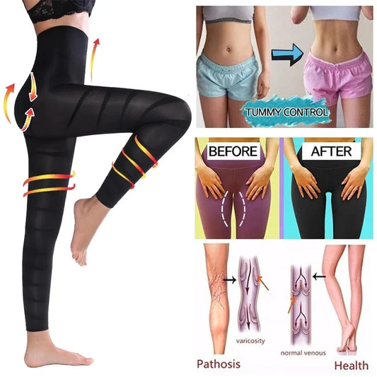 Sculpting Firm Control Leg Tummy Flat Skinny Slimming Tights Thigh Slimmer Footless Pants Stretchy